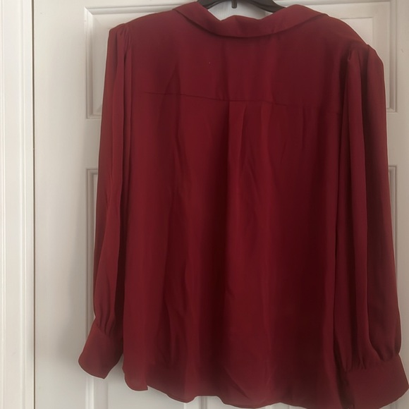Vince Camuto button up blouse use with shoulder pads 3X Brick Red - Picture 2 of 3